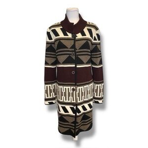 GiGiO Italy Southwest Geometric Knit Cardigan Coat Sweater Jacket Women’s XL